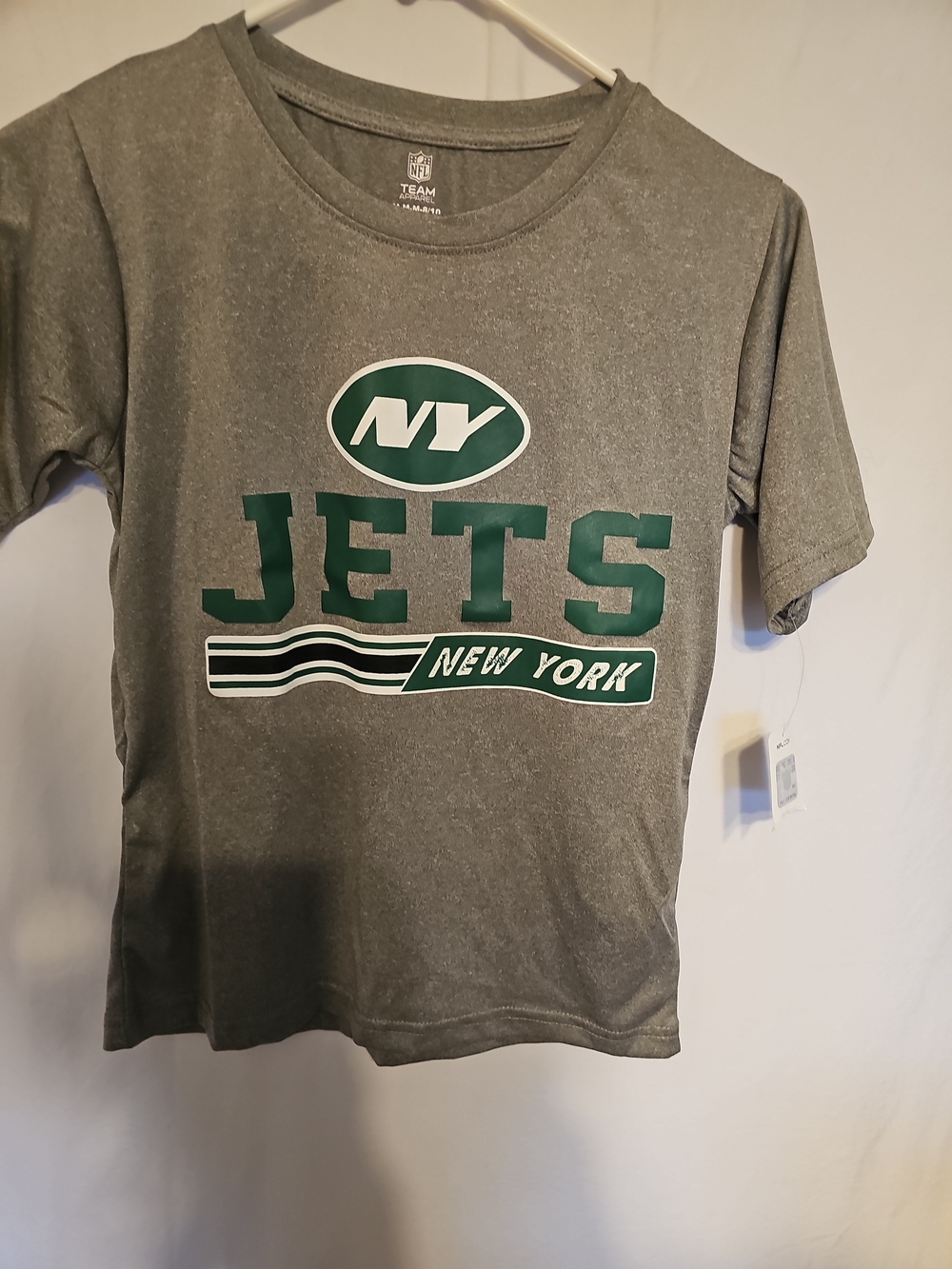 NFL-Youth~M- 8-10~ New York Jets Gray Logo Tee